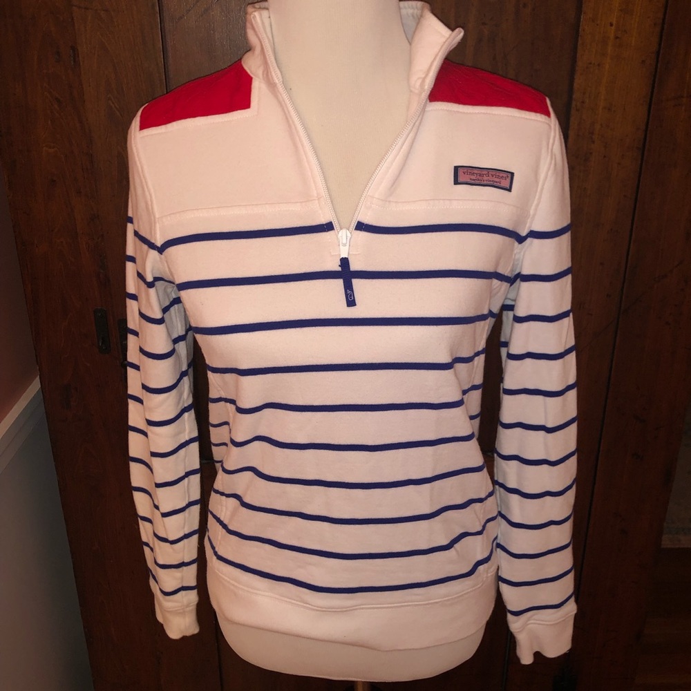 Vineyard Vines Shepshirt Red White Blue Stripe SM